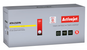 Activejet ATH-216YN Toner do drukarki HP, Zamiennik HP 216A W2412A; Supreme; 850 stron; Żółty, z chipem
