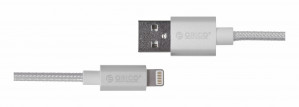 ORICO KABEL USB-A - LIGHTNING OPLOT, SZARY 2,4A