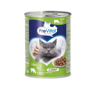 PREVITAL Cat Food Sterile Wołowina w sosie - mokra karma dla kota - 415g