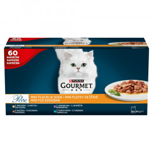 PURINA Gourmet Perle Mini fileciki w sosie - mokra karma dla kota - 60x85g