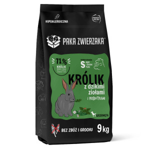 PAKA ZWIERZAKA Szczenięta Królik z dzikimi ziołami S - sucha karma dla psa - 9kg