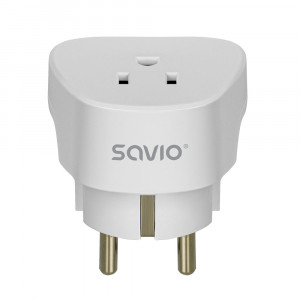 SAVIO ADAPTER PODRÓŻNY, GNIAZDO US – WTYK EU AP-01