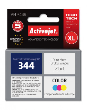 Activejet AH-344R Tusz do drukarki HP, Zamiennik HP 344 C9363EE; Premium; 21 ml; kolor.