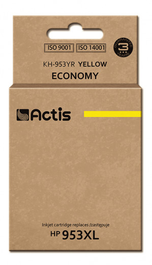 Tusz Actis KH-953YR do drukarki HP, Zamiennik HP 953XL F6U18AE; Standard; 25 ml; żółty - Nowy Chip