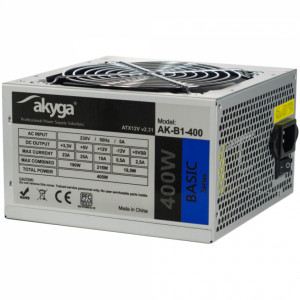 Akyga zasilacz basic atx 400w p4 fan12cm 3xsata 2xmolex ak-b1-400