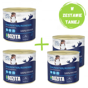 BOZITA Renifer - mokra karma dla psa - 2x625g + 2x625g GRATIS!
