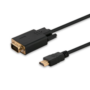 Kabel Savio CL-103 ( HDMI - VGA M-M PVC 1,8m drut czarny )