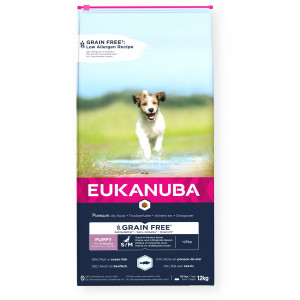 EUKANUBA Szczenie mała i średnia rasa BEZ ZBÓŻ ryba oceaniczna pies12Kg