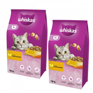 WHISKAS Adult z kurczakiem - sucha karma dla kota - 2x14 kg
