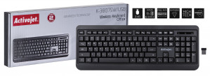Activejet Klawiatura bezprzewodowa czarna K-3807SW, zasilanie baterią 1x 1,5V AAA