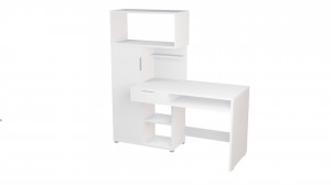 Biurko z regałem 150x149x58 DUET biały