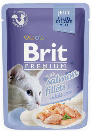 BRIT Premium Salmon Fillets in Jelly - mokra karma dla kota - 85 g