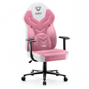 Fotel gamingowy DIABLO X-GAMER różowo-biały