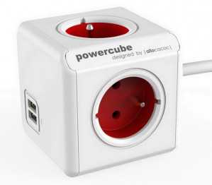 Allocacoc Przedłużacz PowerCube Extended USB 1.5 m Red