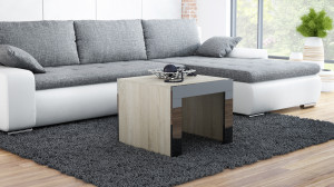 Stolik/ława TESS 60 sonoma/ czarny połysk