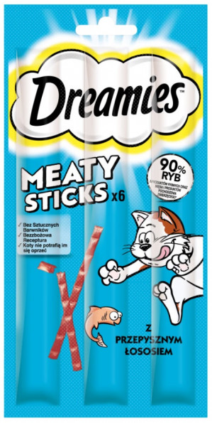 DREAMIES Meaty Sticks Łosoś - przysmak dla kota - 30 g