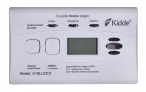 Czujnik tlenku węgla i czadu LCD K10LLDCO Kidde