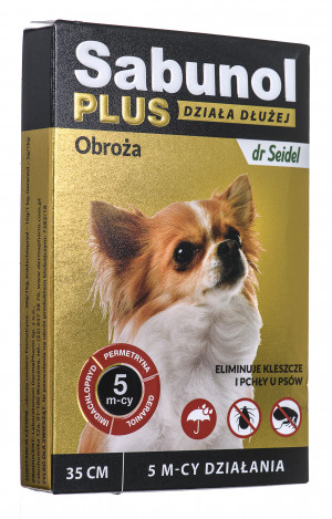 SABUNOL PLUS - obroża przeciw pchłom i kleszczom dla psa 35cm