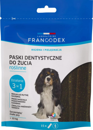 FRANCODEX Paski dentystyczne do żucia S - przysmak dla psa - 15szt.