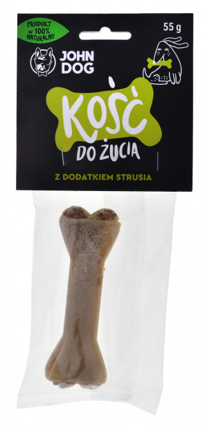 John Dog Kość do żucia ze strusiem 12 cm / 1 szt