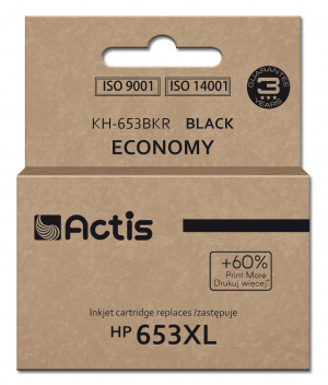 Actis KH-653BKR Tusz do drukarki HP, zamiennik HP 653XL 3YM75AE; Premium; 20ml; 575 stron; czarny.