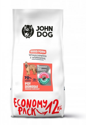 John Dog GOOD Adult wieprzowina z wołowiną12kg