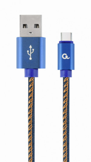 GEMBIRD KABEL PREMIUM USB TYPE-C JEANS, 1M