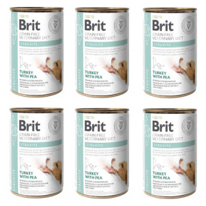 BRIT Grain Free Vet Diets Dog Struvite Indyk & Groszek - mokra karma dla psa - 6x400 g