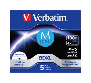 M-DISC BD-R VERBATIM 100GB X4 PRINT (5 JEWEL CASE)