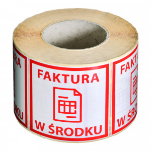 ETYKIETY FAKTURA W ŚRODKU 1000SZT MOCNY KLEJ 80X80
