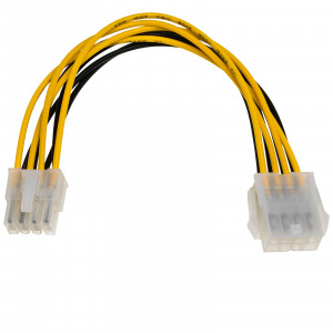 Kabel zasilający Akyga AK-CA-08 ( EPS 8-pin F-M PVC 0,2m czarno-żółty )