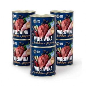 John Dog BERRY wołowina i królik z jeżynami400g*6