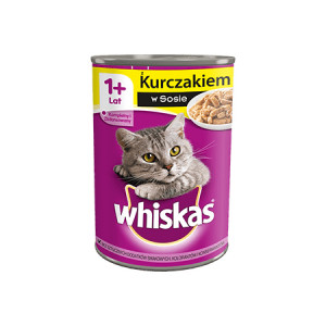 WHISKAS Adult MIX 4 SMAKÓW w galaretce i sosie - mokra karma dla kota - 24x400g