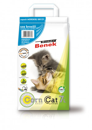 CERTECH Super Benek Corn Cat morska bryza - żwirek kukurydziany zbrylający 7l