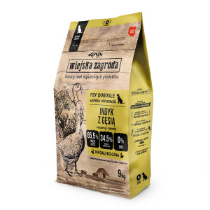 WIEJSKA ZAGRODA Indyk z gęsią M - sucha karma dla psa - 9kg