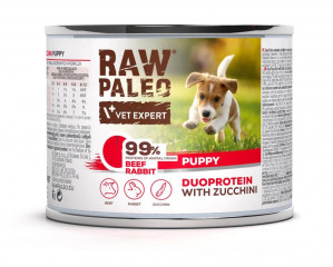 RAW PALEO Duoprotein Beef & Rabbit Puppy - mokra karma dla psa - 200g