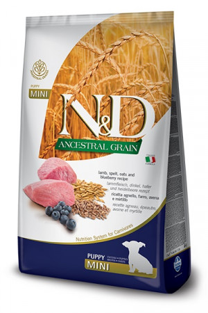 Farmina N&D Ancestral Grain sucha karma dla szczeniąt ras małych z jagnięciną 7kg