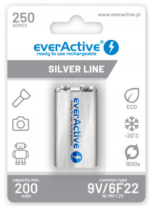 EVERACTIVE AKUMULATORKI 6F22 250MAH EVHRL22-250