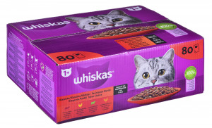 WHISKAS Klasyczne posiłki w sosie - mokra karma dla kota - 80x85 g