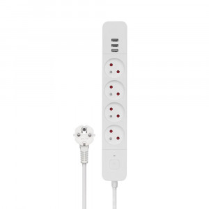 SAVIO LZ-12 LISTWA ZASILAJĄCA 4 GNIAZDA Z 3XUSB-A: