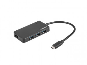 NATEC HUB USB 3.0 SILKWORM (4-PORTY, USB-C, CZARNY