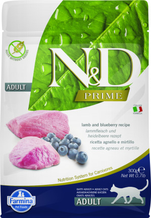 FARMINA N&D Prime Cat Lamb and Blueberry Adult - sucha karma dla kota - 300 g