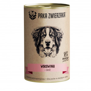 PAKA ZWIERZAKA Wołowina i śledź - mokra karma dla psa - 400g