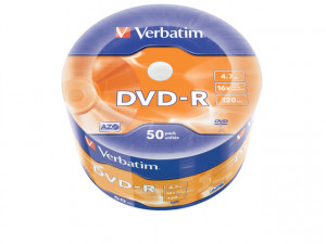 Dvd-r verbatim 4.7gb x16 matt silver wrap 50 spindl 43788