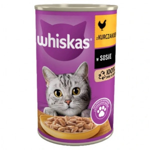 WHISKAS Adult z Kurczakiem w sosie - mokra karma dla kota - 400 g