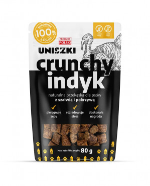 UNISZKI Crunchy indyk - Szałwia Pokrzywa 80g