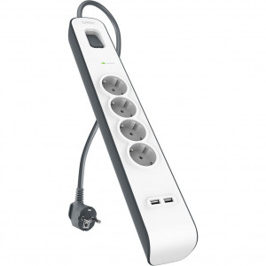 BELKIN LISTWA ZASIL. 525J, 4X SCHUKO, 2X USB-A, 2M