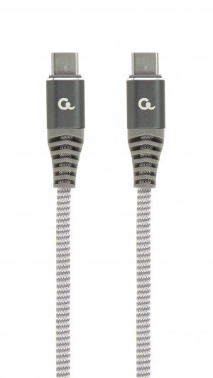 GEMBIRD KABEL USB TYPE-C (PD) 100W 1.5M SZARO/BIAŁ