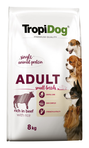 TROPIDOG PREMIUM ADULT S BEEF&RICE 8KG