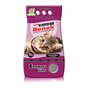 CERTECH Super Benek Compact Lawenda - żwirek dla kota zbrylający 5l